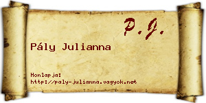 Pály Julianna névjegykártya